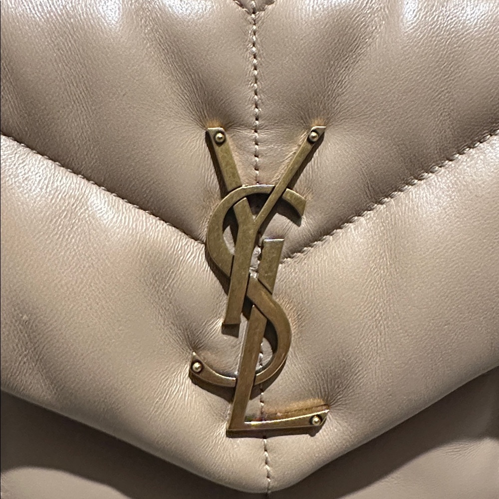 Yves Saint Laurent LouLou Puffer Small Bag - Dark Beige - Picture 11 of 13